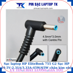 Sạc laptop HP EliteBook 755 G2 Sạc HP 19.5V-2.31A/3.33A-45W/65W chân kim nhỏ màu xanh(4.5mm*3.0mm)