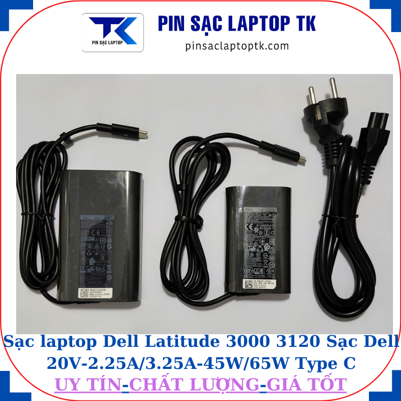 Sạc Dell Latitude 3000 3120 Sạc Dell 20V-2.25A/3.25A-45W/65W Type C