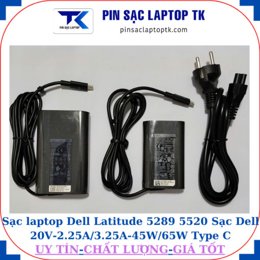 Sạc Dell Latitude 5289 5520 Sạc Dell 20V-2.25A/3.25A-45W/65W Type C