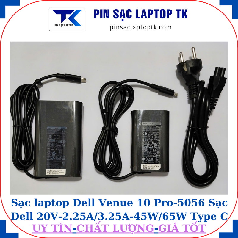 Sạc Dell Venue 10 Pro-5056 Sạc Dell 20V-2.25A/3.25A-45W/65W Type C