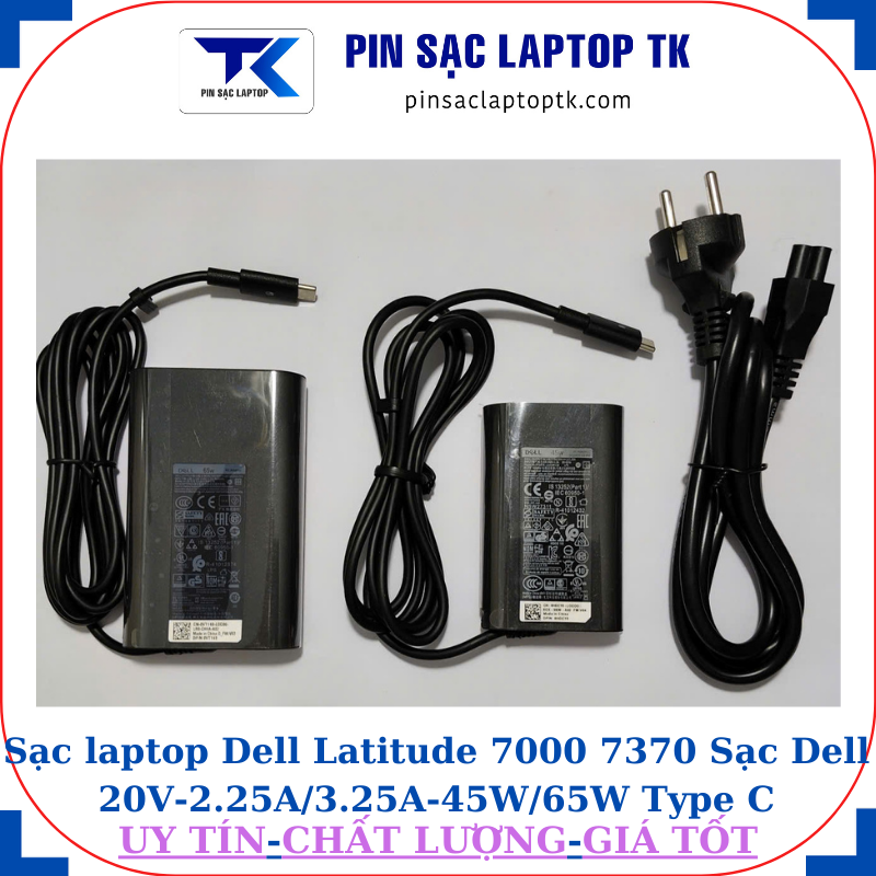Sạc Dell Latitude 7000 7370 Sạc Dell 20V-2.25A/3.25A-45W/65W Type C