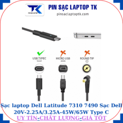 Sạc laptop Dell Latitude 7310 7490 Sạc Dell 20V-2.25A/3.25A-45W/65W Type C