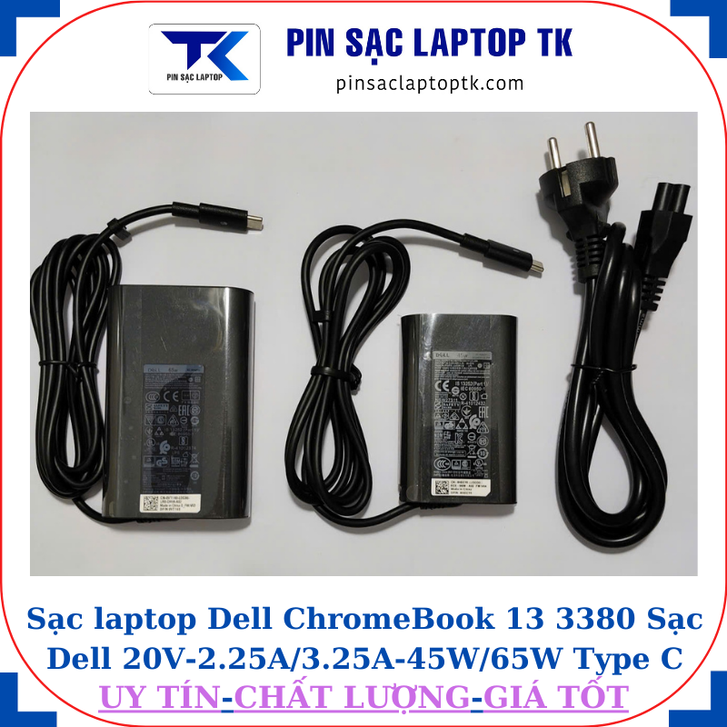 Sạc Dell ChromeBook 13 3380 Sạc Dell 20V-2.25A/3.25A-45W/65W Type C