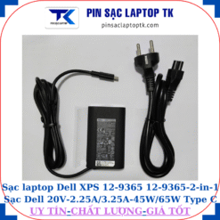 Sạc Dell XPS 12-9365 12-9365-2-in-1 Sạc Dell 20V-2.25A/3.25A-45W/65W Type C, sạc 45W