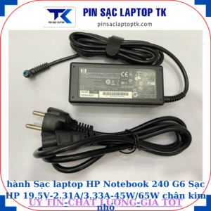 Sạc HP Notebook 240 G6 Sạc HP 19.5V-2.31A/3.33A-45W/65W chân kim nhỏ màu xanh(4.5mm*3.0mm), sạc 45W