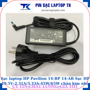 Sạc HP Pavilion 14-BP 14-AB Sạc HP 19.5V-2.31A/3.33A-45W/65W chân kim nhỏ màu xanh(4.5mm*3.0mm), sạc 65W