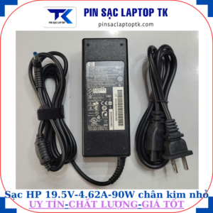 Sạc laptop HP 19.5V 4.62A 90Wchân kim nhỏ màu xanh(4.5mm*3.0mm), cục sạc+ dây nguồn