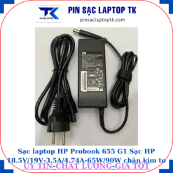 Sạc HP Probook 655 G1 Sạc HP 18.5V/19V-3.5A/4.74A-65W/90W chân kim to(7.4mm*5.0mm), sạc 90W