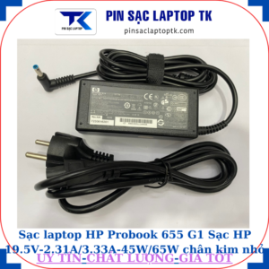Sạc HP Probook 655 G1 Sạc HP 19.5V-2.31A/3.33A-45W/65W chân kim nhỏ màu xanh(4.5mm*3.0mm), sạc 65W