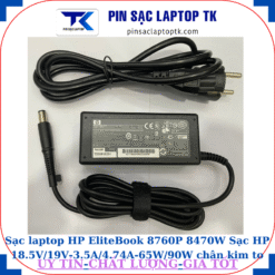 Sạc HP EliteBook 8760P 8470W Sạc HP 18.5V/19V-3.5A/4.74A-65W/90W chân kim to(7.4mm*5.0mm), sạc65W