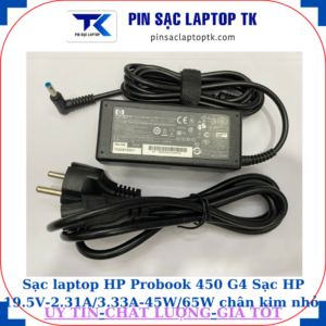 Sạc laptop HP Probook 450 G4 Sạc HP 19.5V-2.31A/3.33A-45W/65W chân kim nhỏ màu xanh(4.5mm*3.0mm), sạc 65W