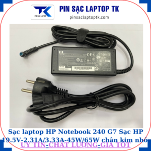 Sạc HP Notebook 240 G7 Sạc HP 19.5V-2.31A/3.33A-45W/65W chân kim nhỏ màu xanh(4.5mm*3.0mm), sạc 45W