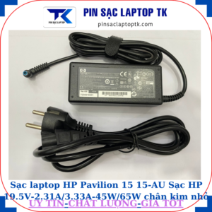 Sạc HP Pavilion 15 15-AU Sạc HP 19.5V-2.31A/3.33A-45W/65W chân kim nhỏ màu xanh(4.5mm*3.0mm), sạc 45W