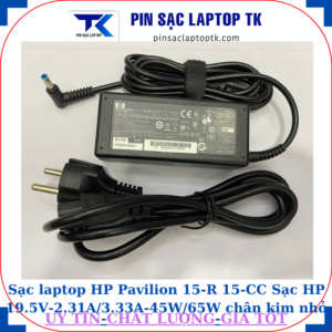 Sạc HP Pavilion 15-R 15-CC Sạc HP 19.5V-2.31A/3.33A-45W/65W chân kim nhỏ màu xanh(4.5mm*3.0mm), sạc 65W