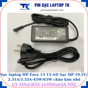 Sạc HP Envy 13 13-AD Sạc HP 19.5V-2.31A/3.33A-45W/65W chân kim nhỏ màu xanh(4.5mm*3.0mm), sạc 45W