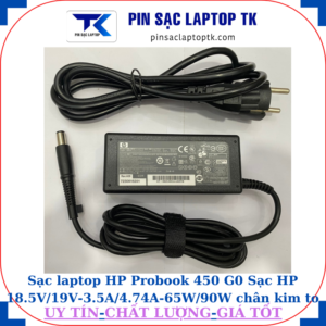 Sạc HP Probook 450 G0 Sạc HP 18.5V/19V-3.5A/4.74A-65W/90W chân kim to(7.4mm*5.0mm), sạc 65W