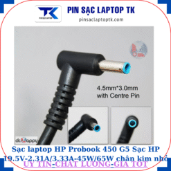 Sạc laptop HP Probook 450 G5 Sạc HP 19.5V-2.31A/3.33A-45W/65W chân kim nhỏ màu xanh(4.5mm*3.0mm)