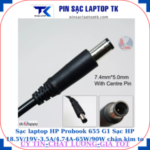 Sạc laptop HP Probook 655 G1 Sạc HP 18.5V/19V-3.5A/4.74A-65W/90W chân kim to(7.4mm*5.0mm)