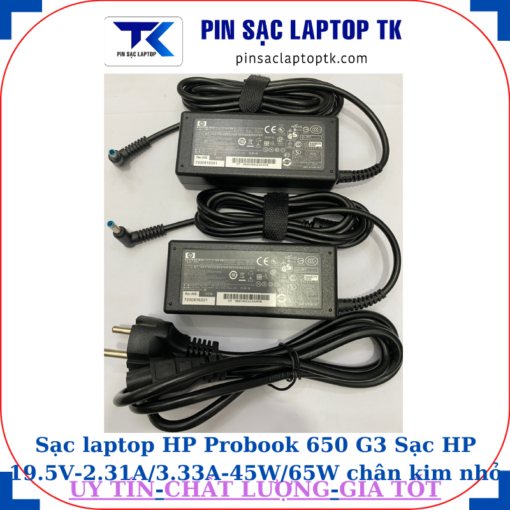 Sạc HP Probook 650 G3 Sạc HP 19.5V-2.31A/3.33A-45W/65W chân kim nhỏ màu xanh(4.5mm*3.0mm)
