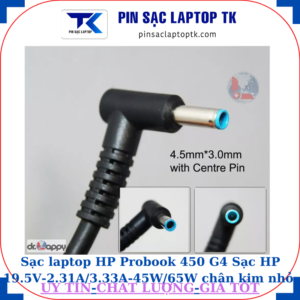 Sạc laptop HP Probook 450 G4 Sạc HP 19.5V-2.31A/3.33A-45W/65W chân kim nhỏ màu xanh(4.5mm*3.0mm)