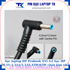 Sạc laptop HP Probook 455 G2 Sạc HP 19.5V-2.31A/3.33A-45W/65W chân kim nhỏ màu xanh(4.5mm*3.0mm)