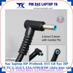 Sạc laptop HP Probook 455 G8 Sạc HP 19.5V-2.31A/3.33A-45W/65W chân kim nhỏ màu xanh(4.5mm*3.0mm)