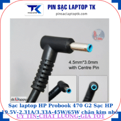 Sạc laptop HP Probook 470 G2 Sạc HP 19.5V-2.31A/3.33A-45W/65W chân kim nhỏ màu xanh(4.5mm*3.0mm)