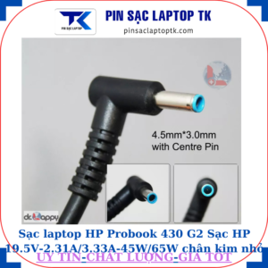Sạc laptop HP Probook 430 G2 Sạc HP 19.5V-2.31A/3.33A-45W/65W chân kim nhỏ màu xanh(4.5mm*3.0mm)