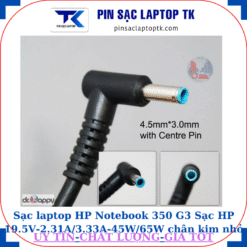 Sạc laptop HP Notebook 350 G3 Sạc HP 19.5V-2.31A/3.33A-45W/65W chân kim nhỏ màu xanh(4.5mm*3.0mm)