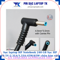 Sạc laptop HP Notebook 240 G8 Sạc HP 19.5V-2.31A/3.33A-45W/65W chân kim nhỏ màu xanh(4.5mm*3.0mm)