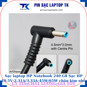 Sạc laptop HP Notebook 240 G8 Sạc HP 19.5V-2.31A/3.33A-45W/65W chân kim nhỏ màu xanh(4.5mm*3.0mm)