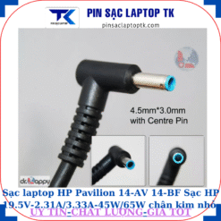 Sạc laptop HP Pavilion 14-AV 14-BF Sạc HP 19.5V-2.31A/3.33A-45W/65W chân kim nhỏ màu xanh(4.5mm*3.0mm)