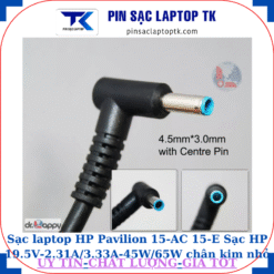 Sạc laptop HP Pavilion 15-AC 15-E Sạc HP 19.5V-2.31A/3.33A-45W/65W chân kim nhỏ màu xanh(4.5mm*3.0mm)