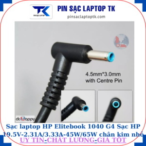 Sạc laptop HP Elitebook 1040 G4 Sạc HP 19.5V-2.31A/3.33A-45W/65W chân kim nhỏ màu