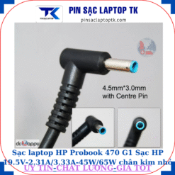 Sạc laptop HP Probook 470 G1 Sạc HP 19.5V-2.31A/3.33A-45W/65W chân kim nhỏ màu xanh(4.5mm*3.0mm)