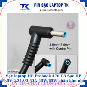 Sạc laptop HP Probook 470 G3 Sạc HP 19.5V-2.31A/3.33A-45W/65W chân kim nhỏ màu xanh(4.5mm*3.0mm)