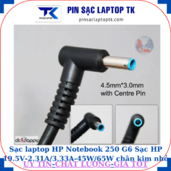 Sạc laptop HP Notebook 250 G6 Sạc HP 19.5V-2.31A/3.33A-45W/65W chân kim nhỏ màu xanh(4.5mm*3.0mm)
