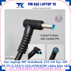 Sạc laptop HP Notebook 255 G6 Sạc HP 19.5V-2.31A/3.33A-45W/65W chân kim nhỏ màu xanh(4.5mm*3.0mm)