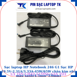Sạc HP Notebook 246 G1 Sạc HP 19.5V-2.31A/3.33A-45W/65W chân kim nhỏ màu xanh(4.5mm*3.0mm)