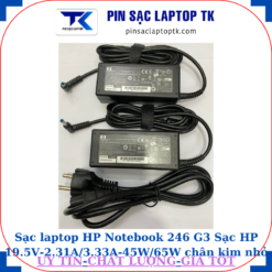 Sạc HP Notebook 246 G3 Sạc HP 19.5V-2.31A/3.33A-45W/65W chân kim nhỏ màu xanh(4.5mm*3.0mm)