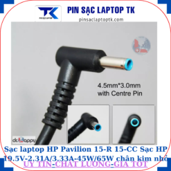Sạc laptop HP Pavilion 15-R 15-CC Sạc HP 19.5V-2.31A/3.33A-45W/65W chân kim nhỏ màu xanh(4.5mm*3.0mm)
