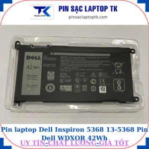 Pin Dell Inspiron 5368 13-5368 Pin Dell WDXOR 42Wh, logo Dell