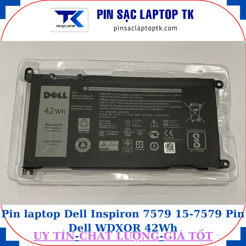 Pin Dell Inspiron 7579 15-7579 Pin Dell WDXOR 42Wh