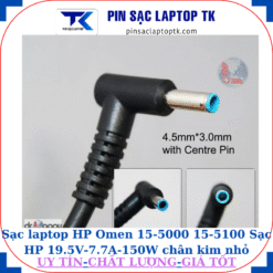 Sạc laptop HP Omen 15-5000 15-5100 Sạc HP 19.5V-7.7A-150W chân kim nhỏ màu xanh(4.5mm*3.0mm)