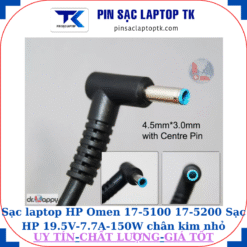 Sạc laptop HP Omen 17-5100 17-5200 Sạc HP 19.5V-7.7A-150W chân kim nhỏ màu xanh(4.5mm*3.0mm)