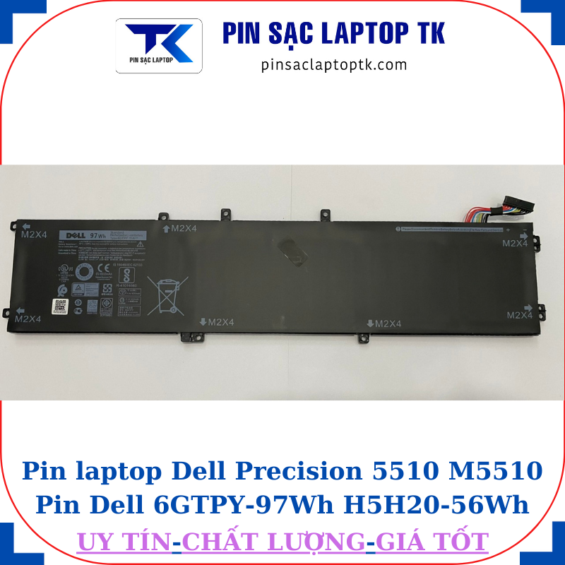 Pin Dell Precision 5510 M5510 Pin Dell 6GTPY-97Wh H5H20-56Wh, pin 97Wh