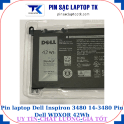 Pin Dell Inspiron 3480 14-3480 Pin Dell WDXOR 42Wh, logo Dell