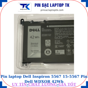 Pin Dell Inspiron 5567 15-5567 Pin Dell WDXOR 42Wh, logo Dell