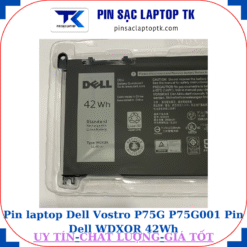 Pin Dell Vostro P75G P75G001 Pin Dell WDXOR 42Wh, logo Dell