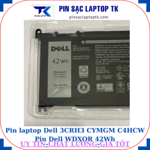 Pin Dell 3CRH3 CYMGM C4HCW Pin Dell WDXOR 42Wh, logo Dell